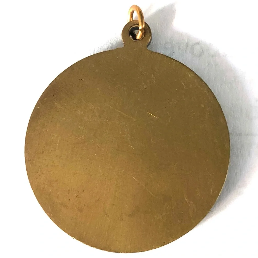 HURDLE PENDANT VINTAGE BRONZE TONE CHARM / MEDAL